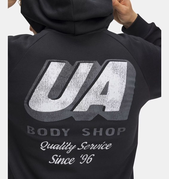 Siyah Erkek UA Rival Fleece Logo Kapüşonlu Sweatshirt