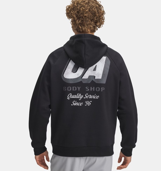 Siyah Erkek UA Rival Fleece Logo Kapüşonlu Sweatshirt