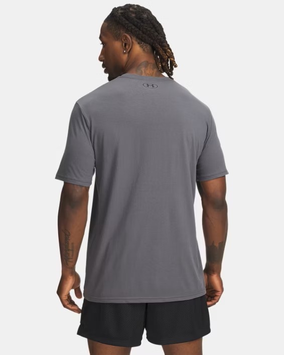 Gri Erkek UA Wordmark Kısa Kollu T-shirt