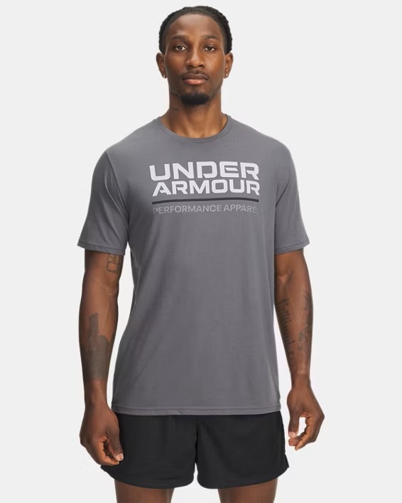 Gri Erkek UA Wordmark Kısa Kollu T-shirt