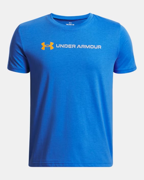 Erkek Çocuk UA Logo Wordmark T-shirt Mavi