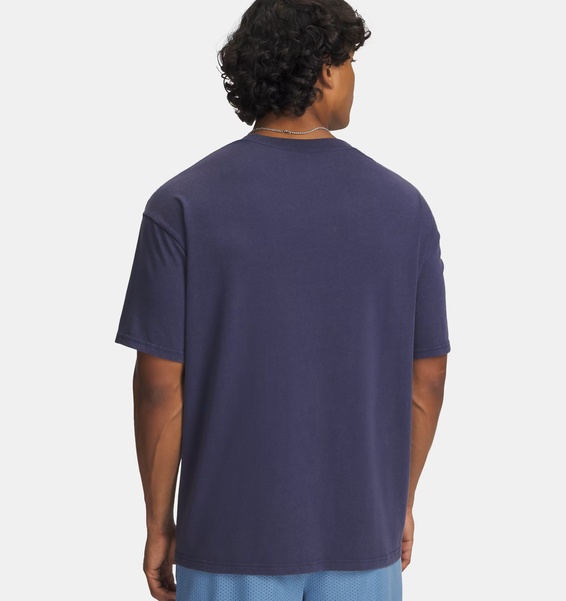 Mavi Erkek UA Heavyweight Athletes Oversize Kısa Kollu T-Shirt