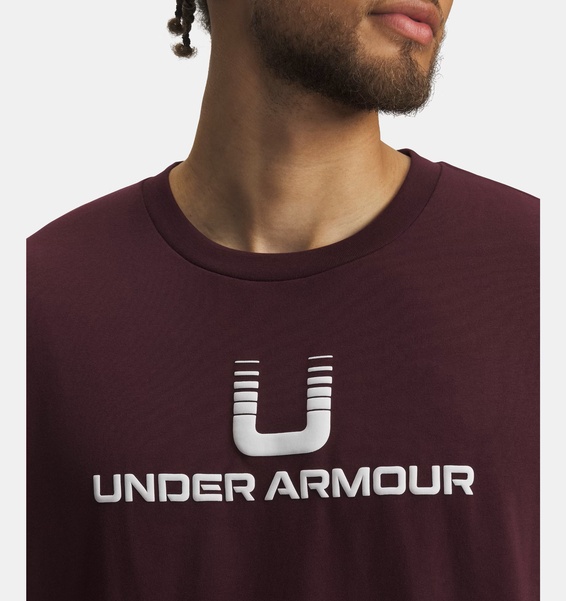 Bordo Erkek UA Heavyweight U Logo Kısa Kollu T-Shirt