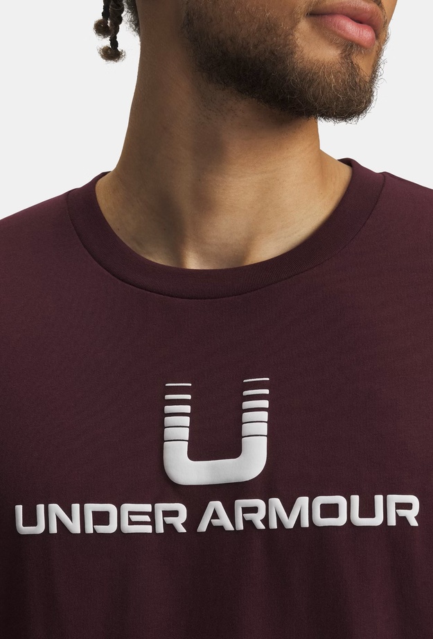 Erkek UA Heavyweight U Logo Kısa Kollu T-Shirt Bordo 198632968086