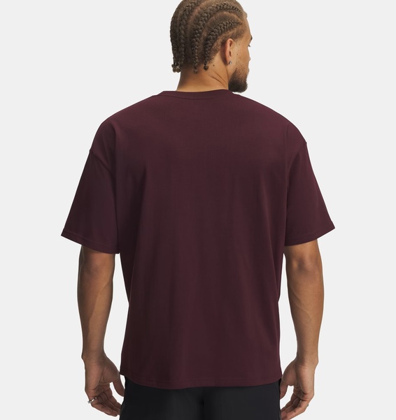 Bordo Erkek UA Heavyweight U Logo Kısa Kollu T-Shirt