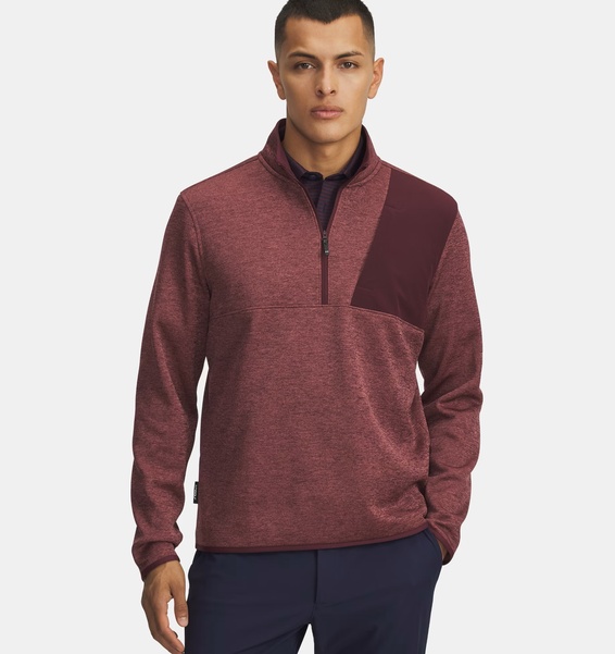 Bordo Erkek UA Drive Sweaterfleece Yarım Fermuarlı Sweatshirt