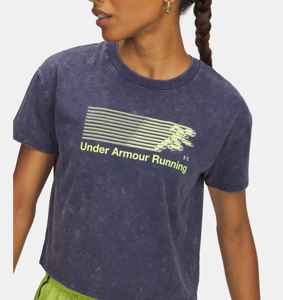Mavi Kadın UA Run Graphic Kısa Kollu T-Shirt