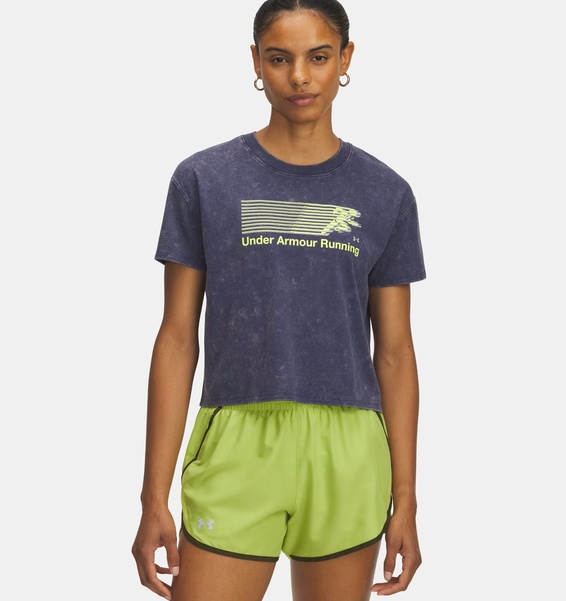 Mavi Kadın UA Run Graphic Kısa Kollu T-Shirt