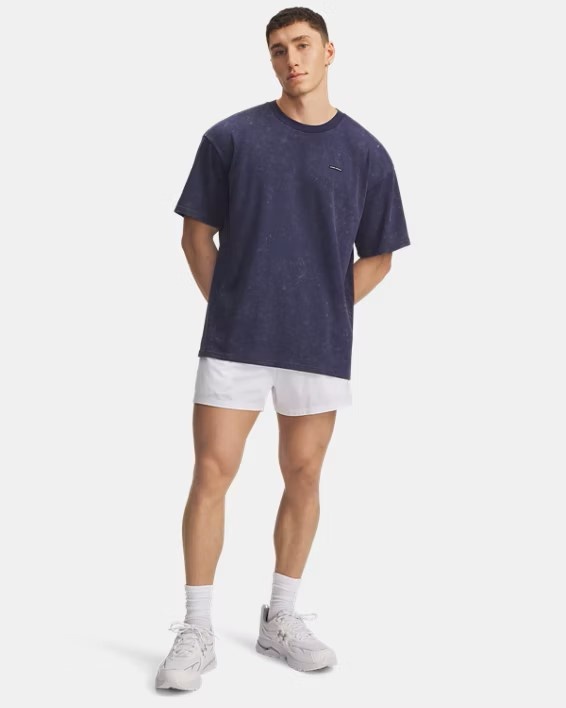 Mavi Erkek UA Heavyweight Oversized Logo Wash Kısa Kollu T-shirt