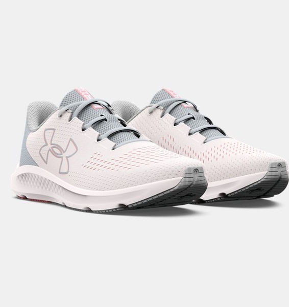 Beyaz Kadın UA Charged Pursuit 3 Big Logo Koşu Ayakkabısı