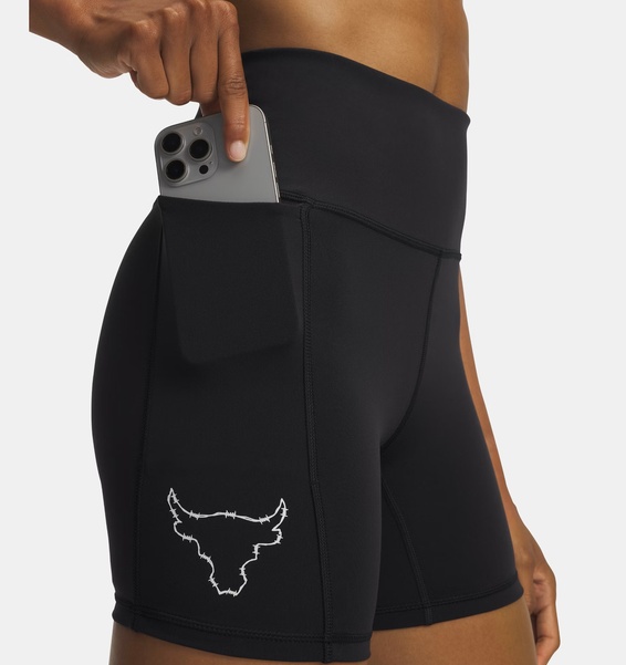 Siyah Kadın UA Project Rock Middie Kısa Tayt