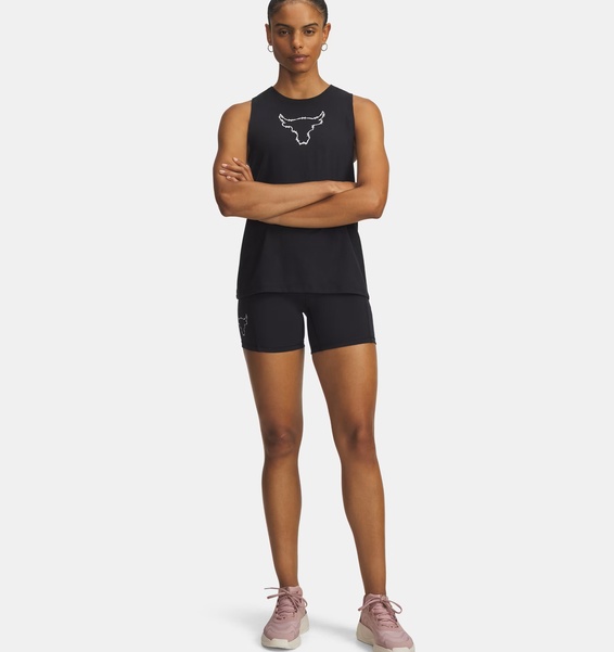 Siyah Kadın UA Project Rock Middie Kısa Tayt