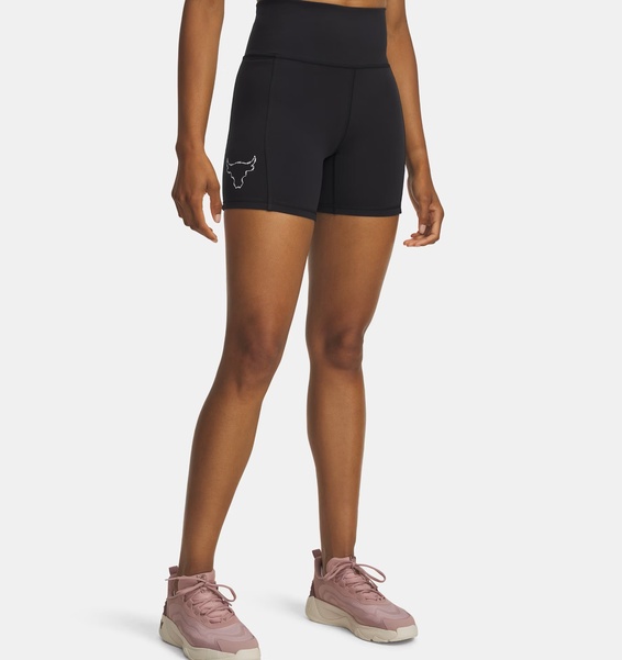 Siyah Kadın UA Project Rock Middie Kısa Tayt