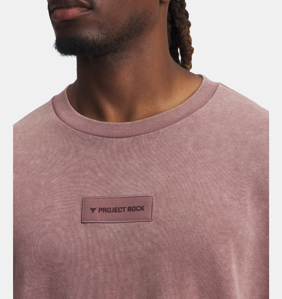 Kahverengi Erkek UA Project Rock Heavyweight Oversize T-Shirt
