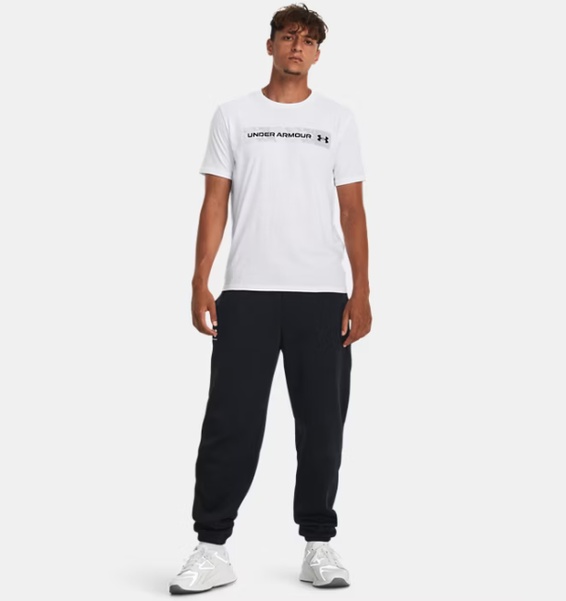 Beyaz Erkek UA Camo Chest Stripe Kısa Kollu T-shirt