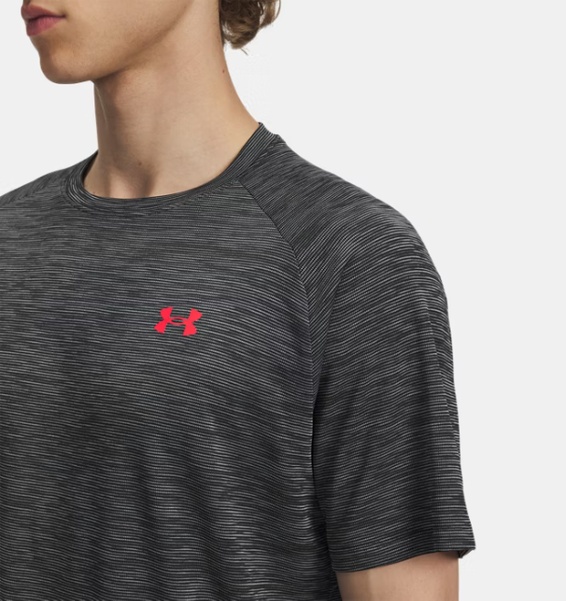 Siyah Erkek UA Tech Textured Kısa Kollu T-shirt