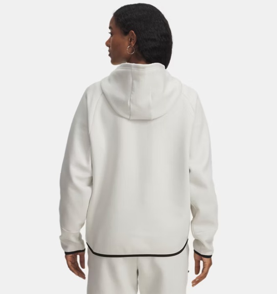 Beyaz Kadın UA Unstoppable Fleece Tam Fermuarlı Sweatshirt