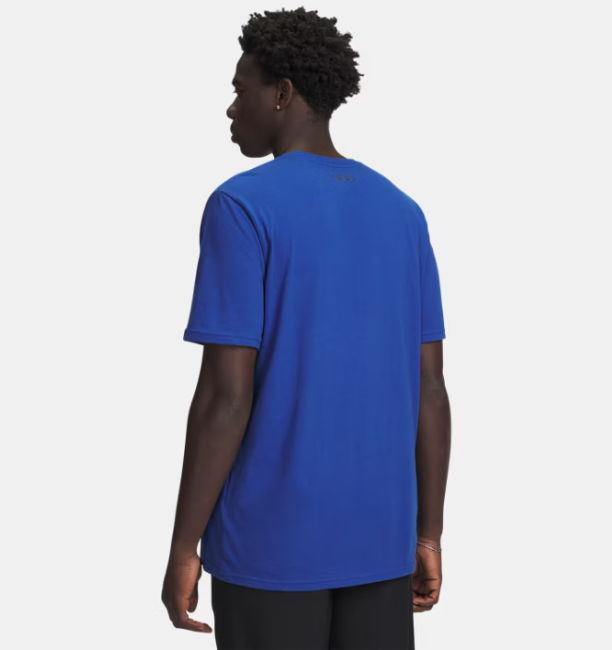 Erkek UA Wordmark Kısa Kollu T-shirt Mavi