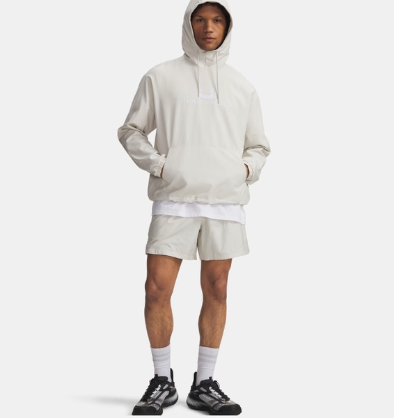 Beyaz Erkek UA Unstoppable Woven Kapüşonlu Sweatshirt