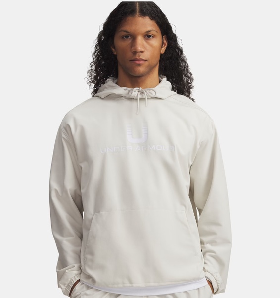 Beyaz Erkek UA Unstoppable Woven Kapüşonlu Sweatshirt