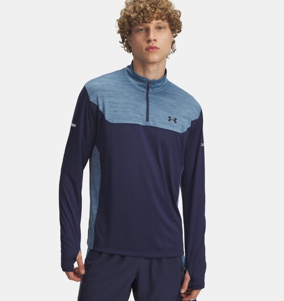 Mavi Erkek UA Tech Utility 1/4 Fermuarlı Sweatshirt