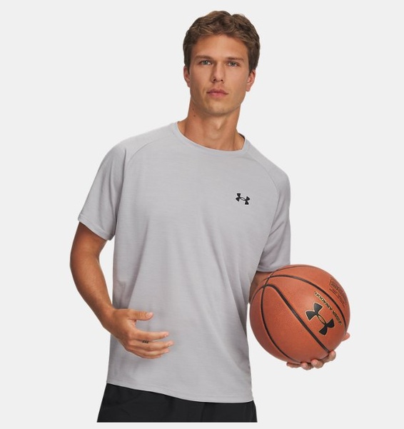 Beyaz Erkek UA Tech Textured Kısa Kollu T-shirt