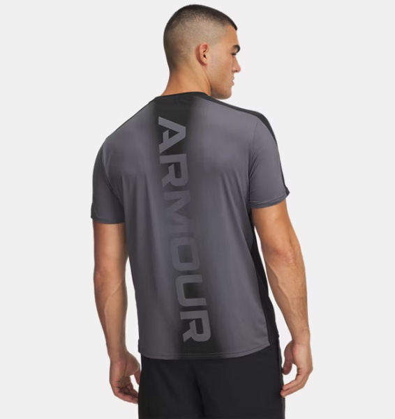 Gri Erkek UA HeatGear Wordmark Kısa Kollu T-Shirt