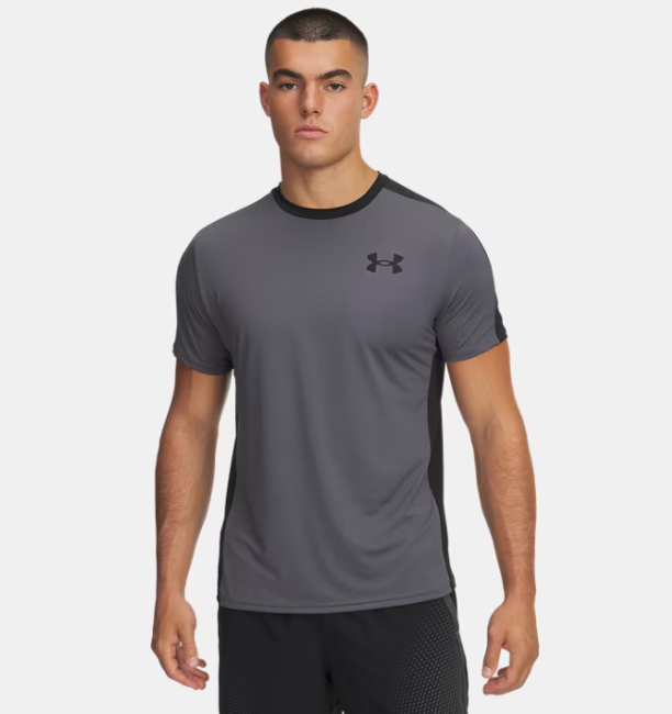 Erkek UA HeatGear Wordmark Kısa Kollu T-Shirt Gri