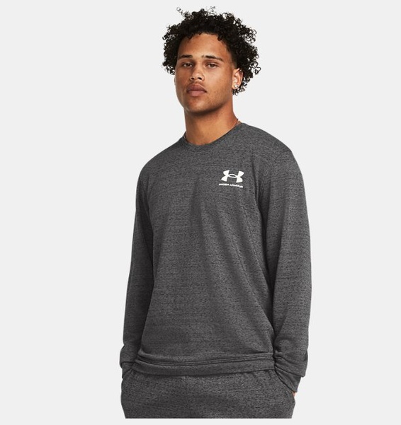 Gri Erkek UA Rival Terry LC Bisiklet Yaka Sweatshirt