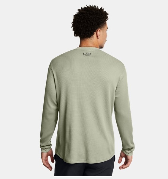 Yeşil Erkek UA DFO Waffle Henley Uzun Kollu T-shirt