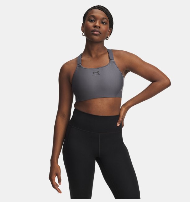 Kadın UA HeatGear High Spor Sütyeni Gri