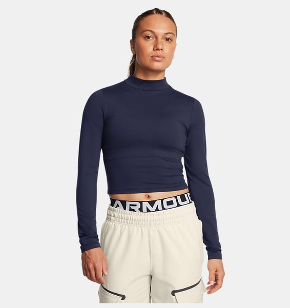 Lacivert Kadın UA Meridian Uzun Kollu Mock T-shirt