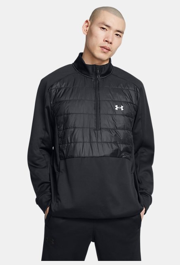 Erkek UA Armour Fleece Yarım Fermuarlı Swacket Mont Siyah