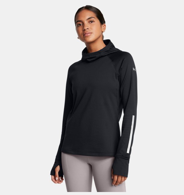 Kadın UA Launch CW Balaclava HD Uzun Kollu T-shirt Siyah