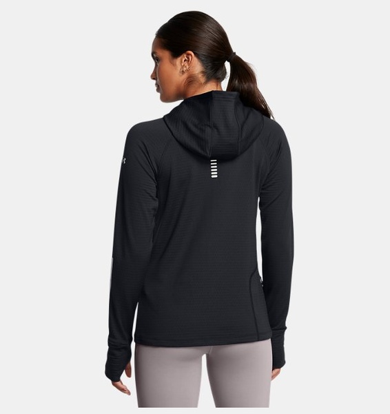 Siyah Kadın UA Launch CW Balaclava HD Uzun Kollu T-shirt