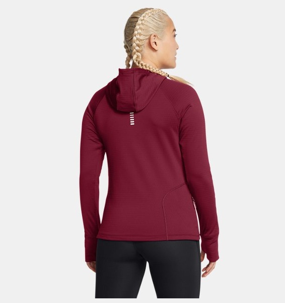 Bordo Kadın UA Launch CW Balaclava HD Uzun Kollu T-shirt