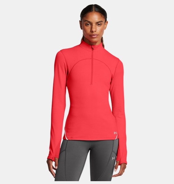 Kırmızı Kadın UA Vanish CW 1/2 Femuarlı Uzun Kollu T-shirt