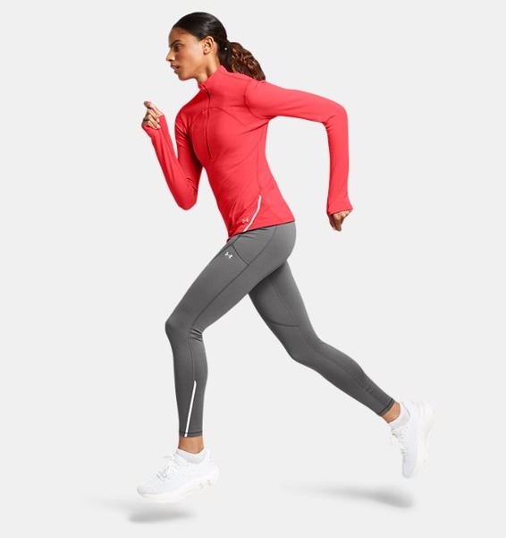 Kırmızı Kadın UA Vanish CW 1/2 Femuarlı Uzun Kollu T-shirt