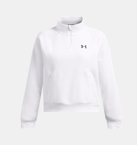 Beyaz Kadın UA Armour Fleece Pro Çeyrek Fermuarlı Sweatshirt