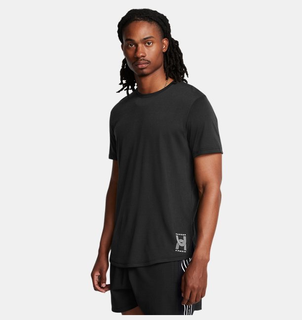 Erkek UA Run Anywhere T-shirt Siyah