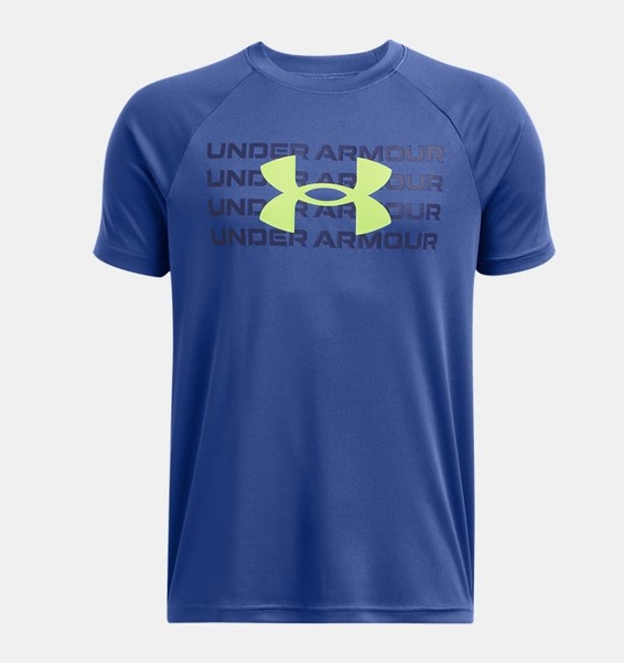 Mavi Çocuk UA Tech Wordmark Logo Kısa Kollu T-shirt