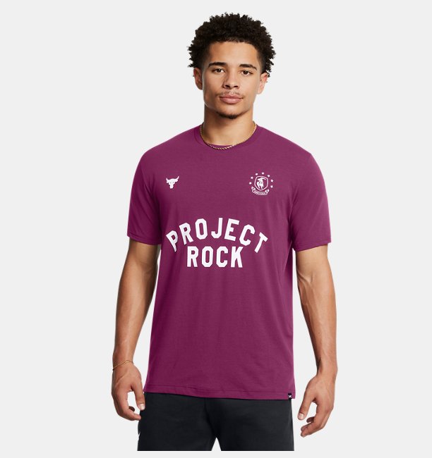 Erkek UA Project Rock Kısa Kollu BOH T-shirt Mor