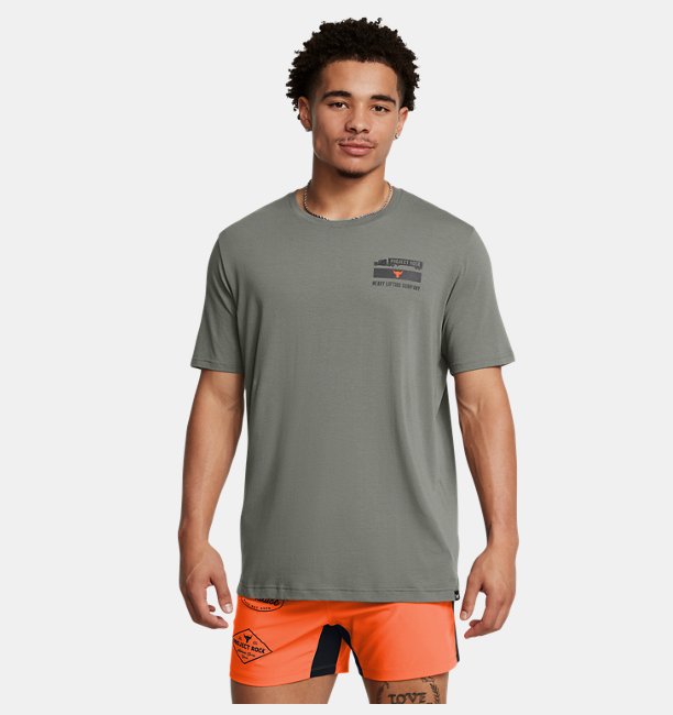 Erkek UA Project Rock 60/40S Kısa Kollu 4 Tools T-shirt Yeşil