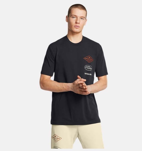 Siyah Erkek UA Project Rock Kısa Kollu Tools T-shirt