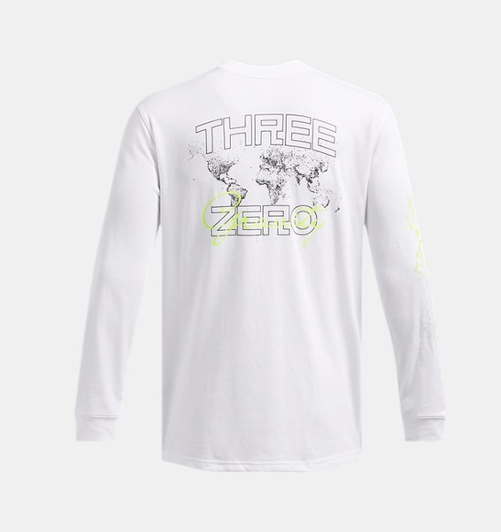 Beyaz Erkek UA Curry Heavyweight Verbiage Uzun Kollu T-shirt