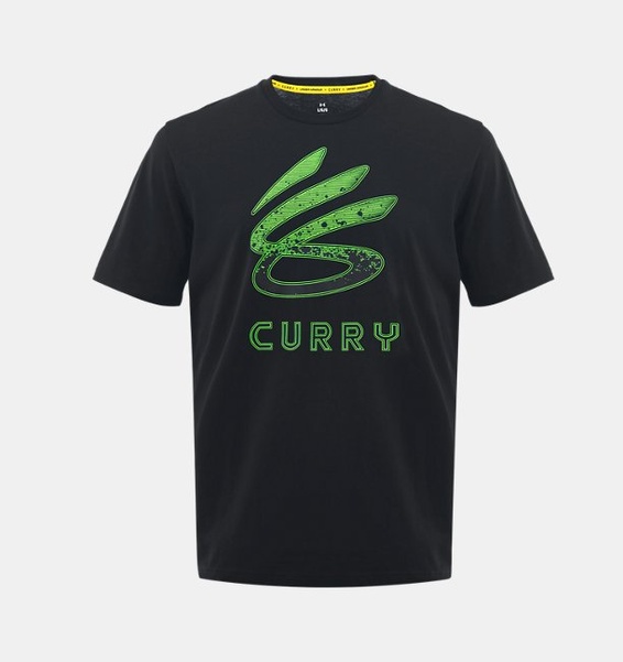 Siyah Erkek UA Curry Logo Trend T-shirt