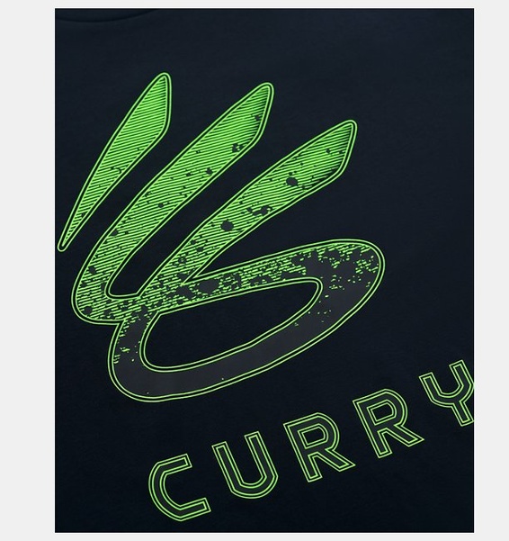Siyah Erkek UA Curry Logo Trend T-shirt
