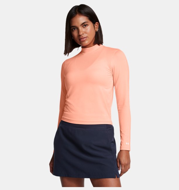 Kadın UA Drive Mock Uzun Kollu T-shirt Turuncu