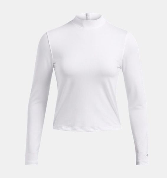 Beyaz Kadın UA Drive Mock Uzun Kollu T-shirt