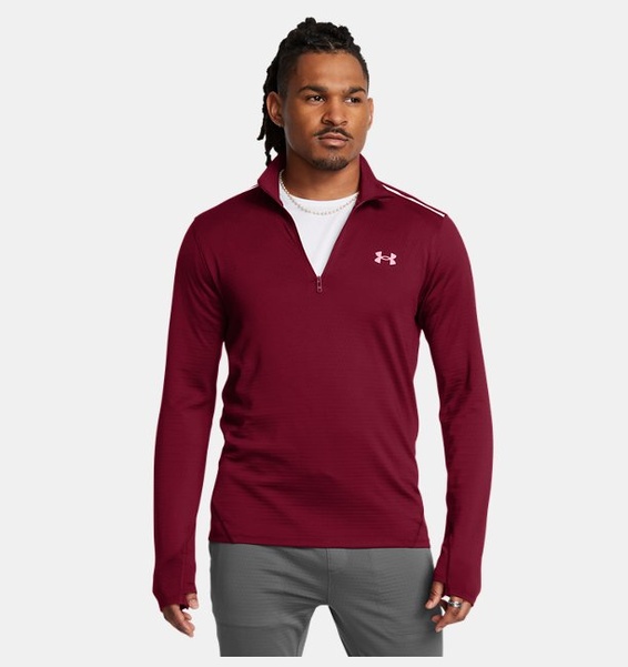 Bordo Erkek UA Vanish CW 1/4 Fermuarlı Uzun Kollu T-shirt
